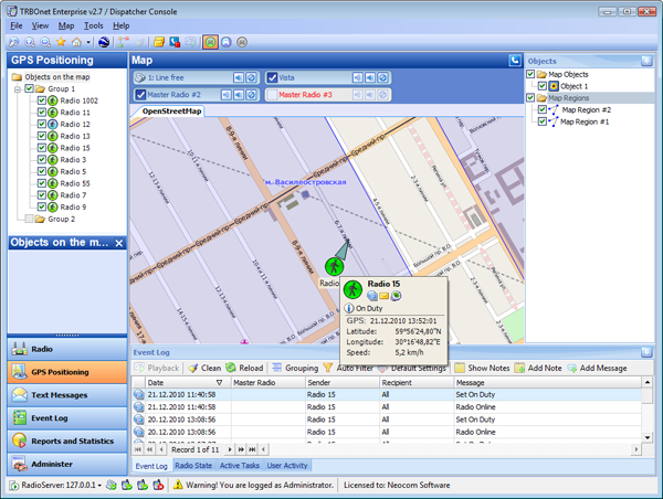 TRBOnet™ GSP Monitoring